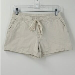 Vtg 2002 y2k Old Navy Drawstring Cargo Shorts Tan Beige Womens sz 2 preppy